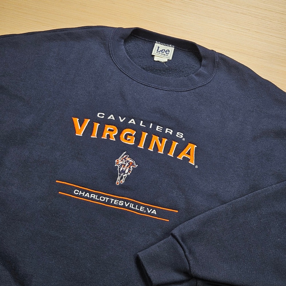 Vintage Virginia Cavaliers Lee Sport Sweatshirt Mens XL Embroidered Crewneck UVA
